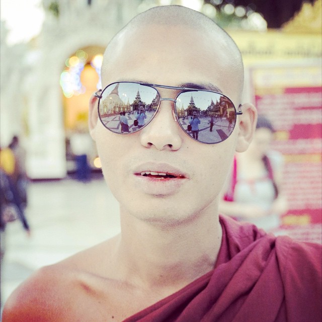 Yangon, Myanmar—Novice monk, Pro style. #travel